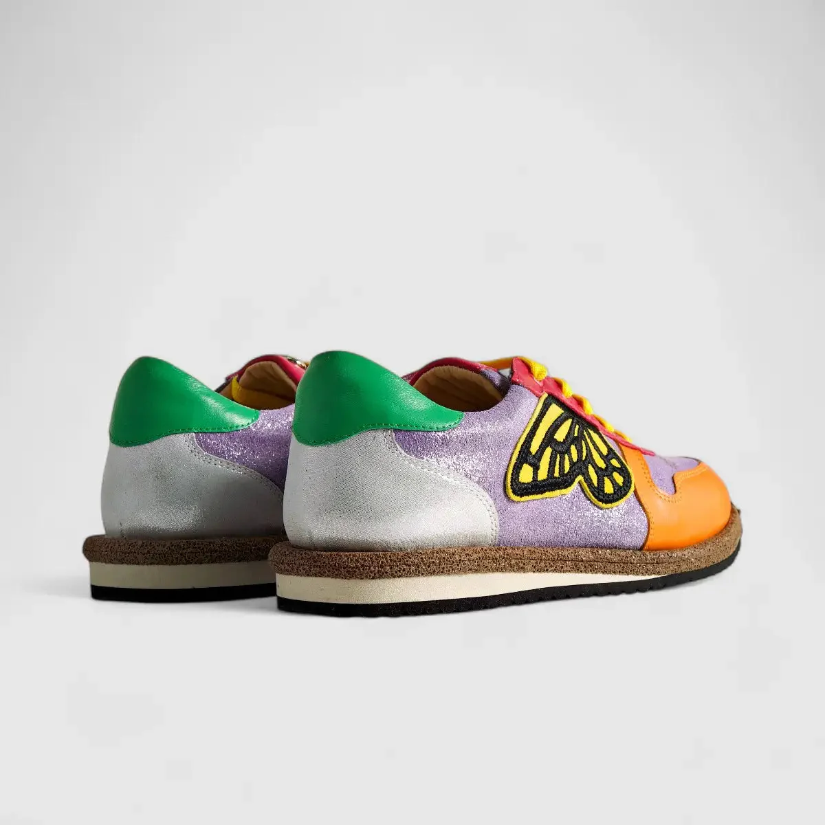 Poletto Ladies Leather Sneaker Multi Butterfly 4257163 - Image 3