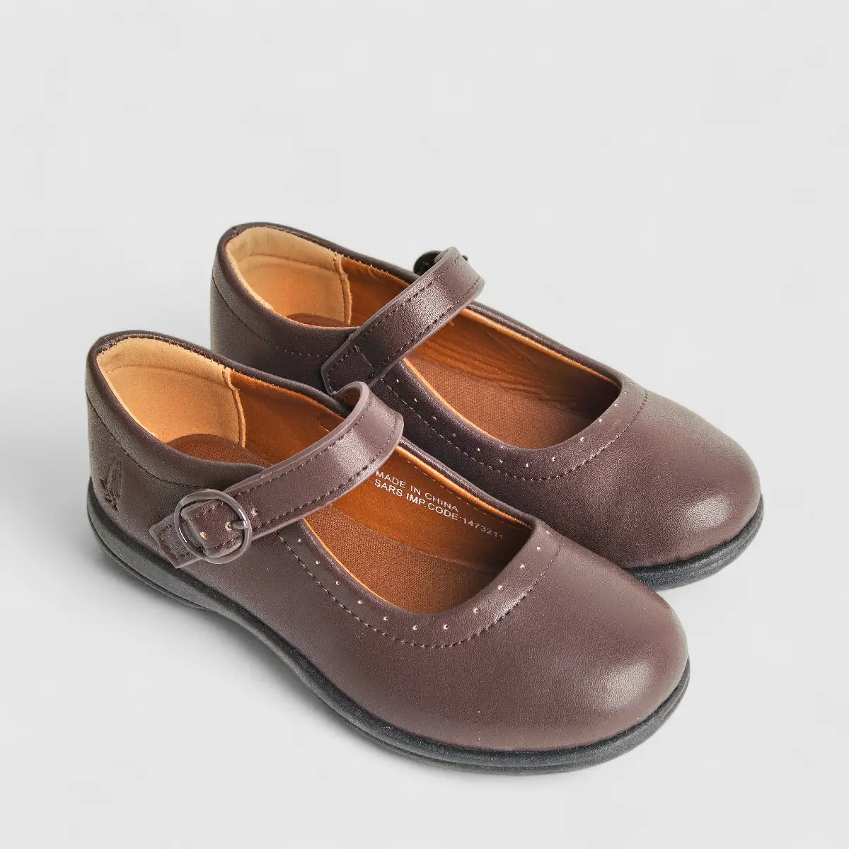 Scala Girls Kids (UK9 TO UK1) Mary Jane Buckle School Shoe HPK00014 Brown HG6 - Image 2