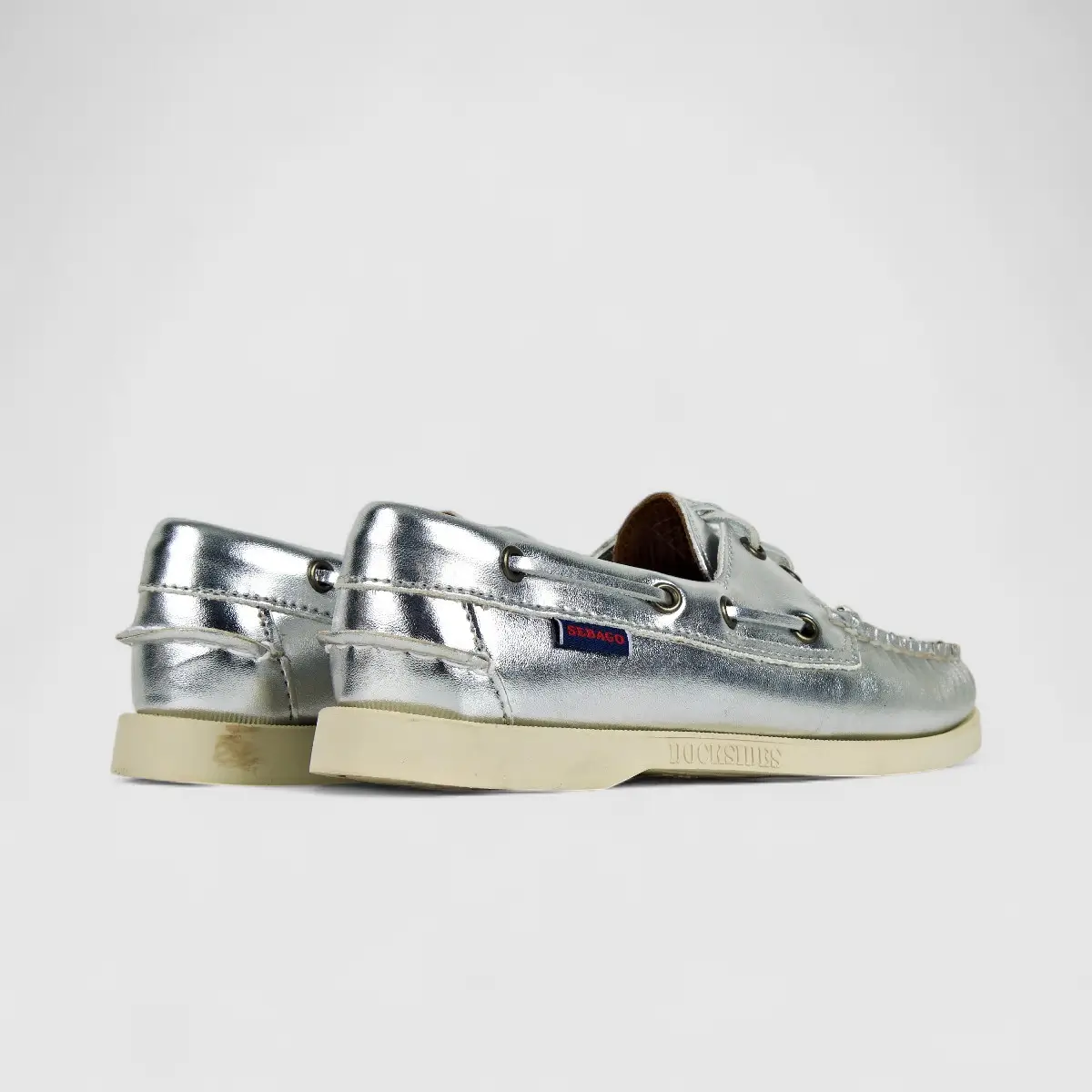 Sebago Ladies Docksides Portland Met 73127GW 988 Silver SD1 - Image 3