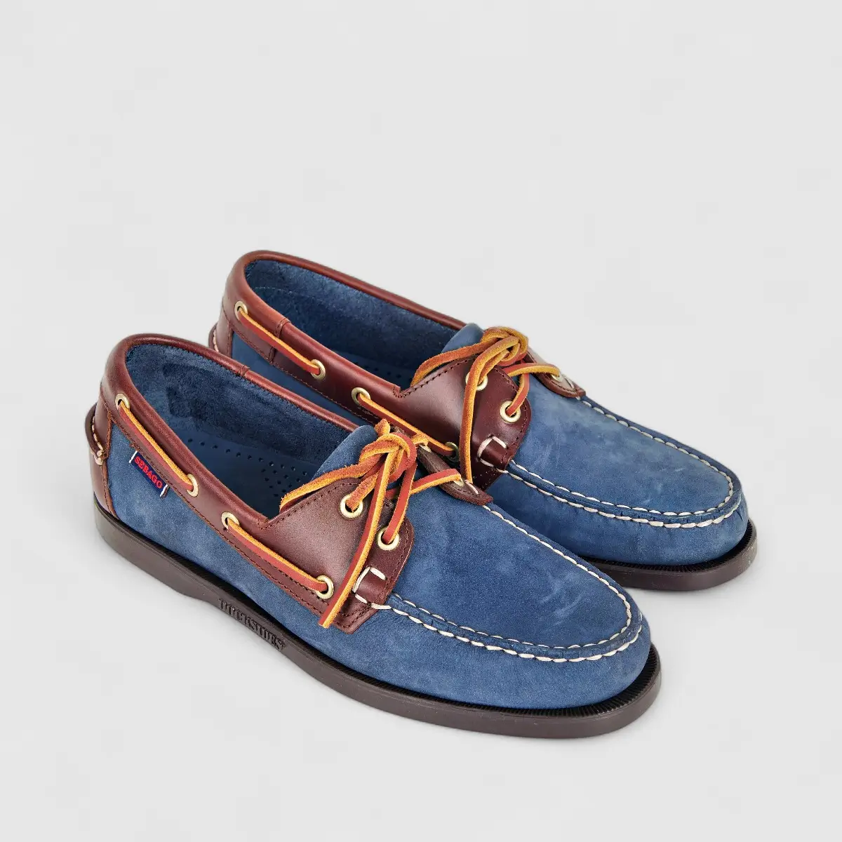 Sebago Men's Docksides Portland Nubuck Waxy 78123HW AI6 Blue/Brown SG33 - Image 2