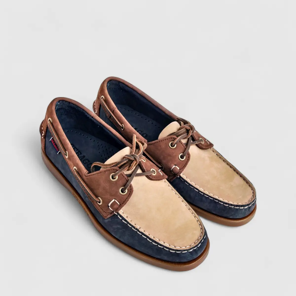 Sebago Men's Docksides Portland Spinnaker Nubuck 7111M2W A19 Navy Beige Brown SG36 - Image 2