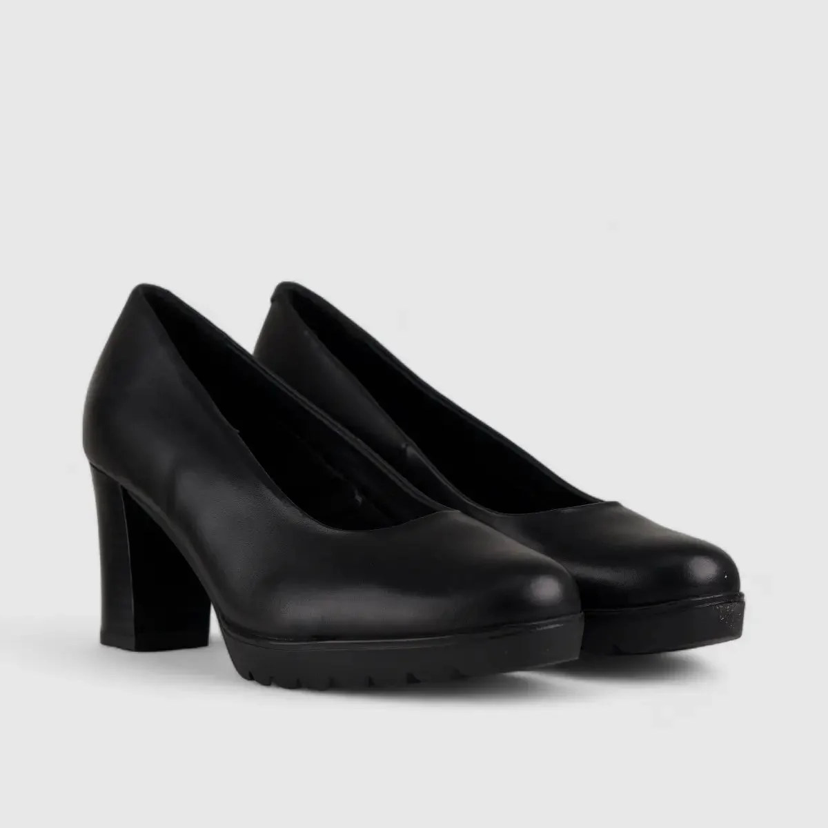 Hush Puppies Ladies Comfort Block Heel Court HPL01111 Shining Black  HL230 - Image 2
