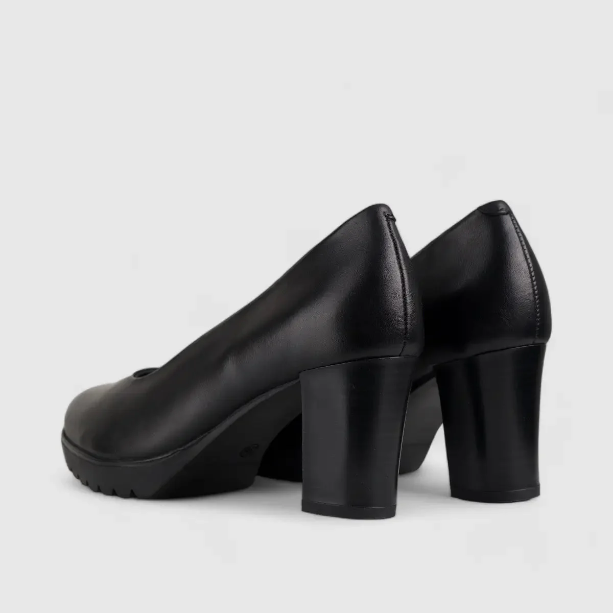 Hush Puppies Ladies Comfort Block Heel Court HPL01111 Shining Black  HL230 - Image 3