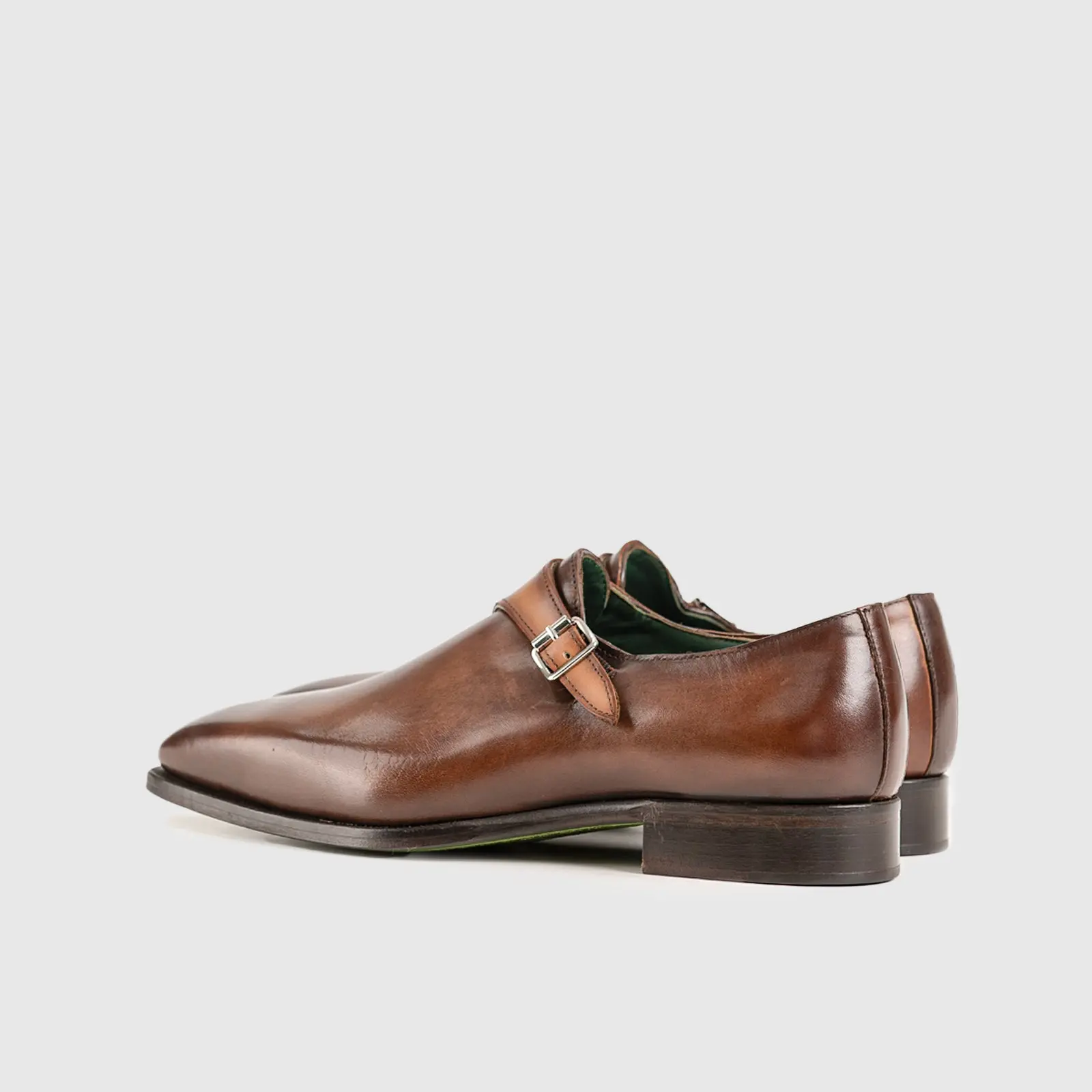 Single Monk Dress Shoe Brown/Tan 18286 - Image 3