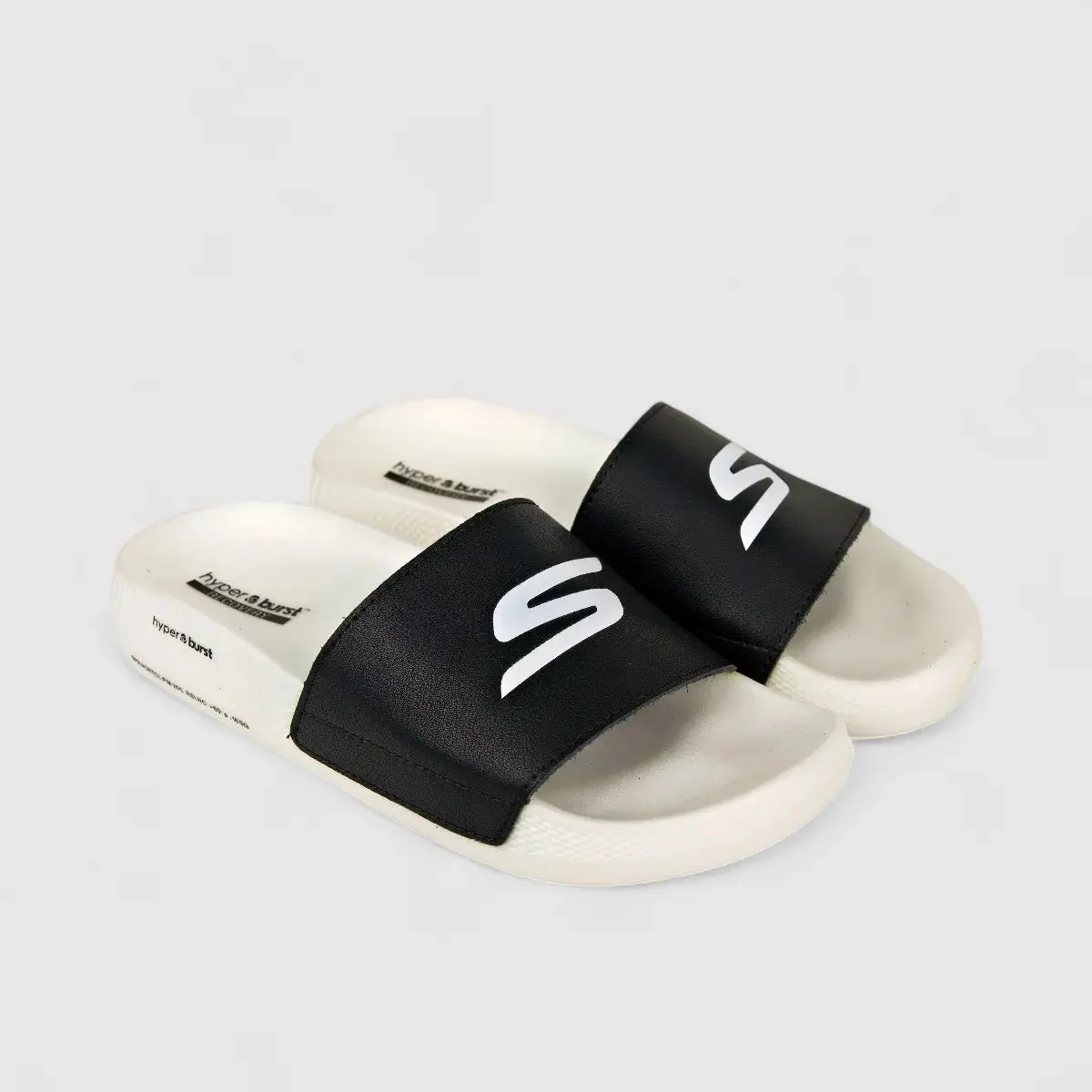 Skechers Ladies Comfort Hyper Slide 130022 Black/White SW65 - Image 2