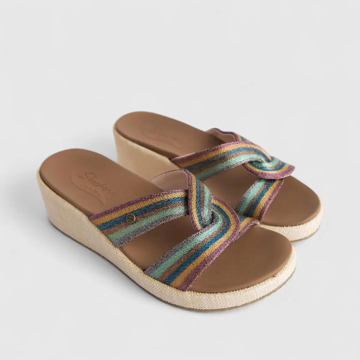 Skechers Ladies Comfort Push In Wedge Arch Fit Beverlee 119259 Multi SW113 - Image 2