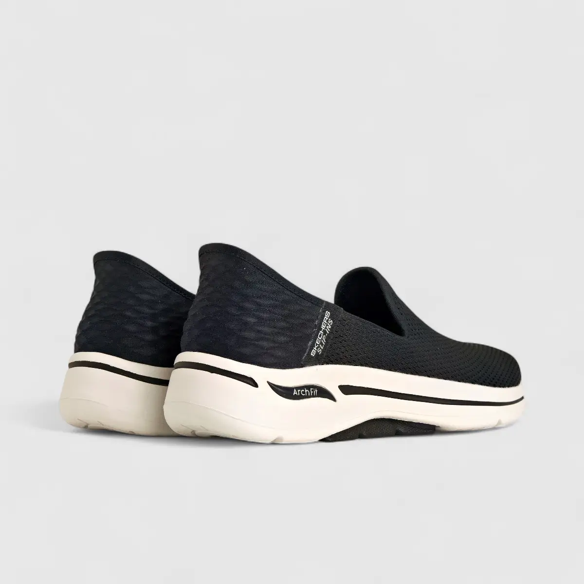 Skechers Ladies Comfort Slip Ins Go Walk Arch Fit 124879 Black/White SW99 - Image 3