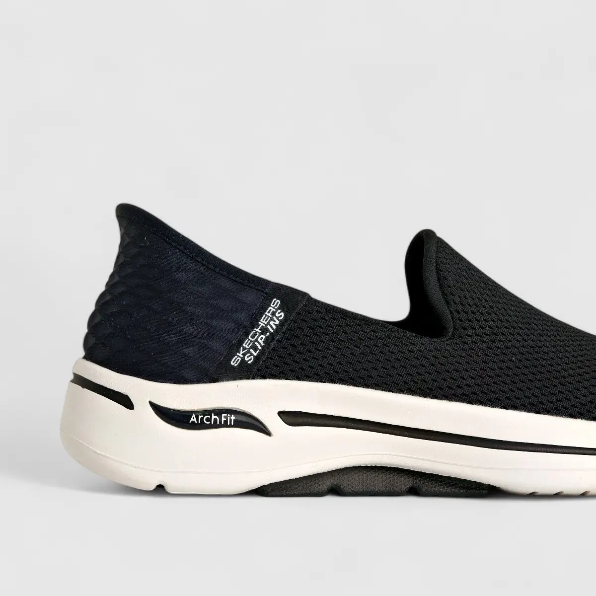 Skechers Ladies Comfort Slip Ins Go Walk Arch Fit 124879 Black/White SW99 - Image 5
