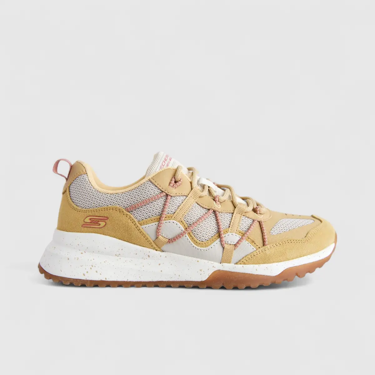 Skechers Ladies Comfort Sneaker Bobs Sqaud 3 117188 Wheat Tan SW120