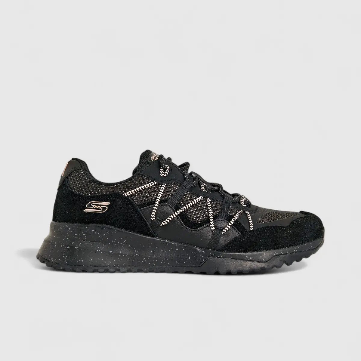 Skechers Ladies Comfort Sneaker Bobs Squad 3 117188 Black SW91