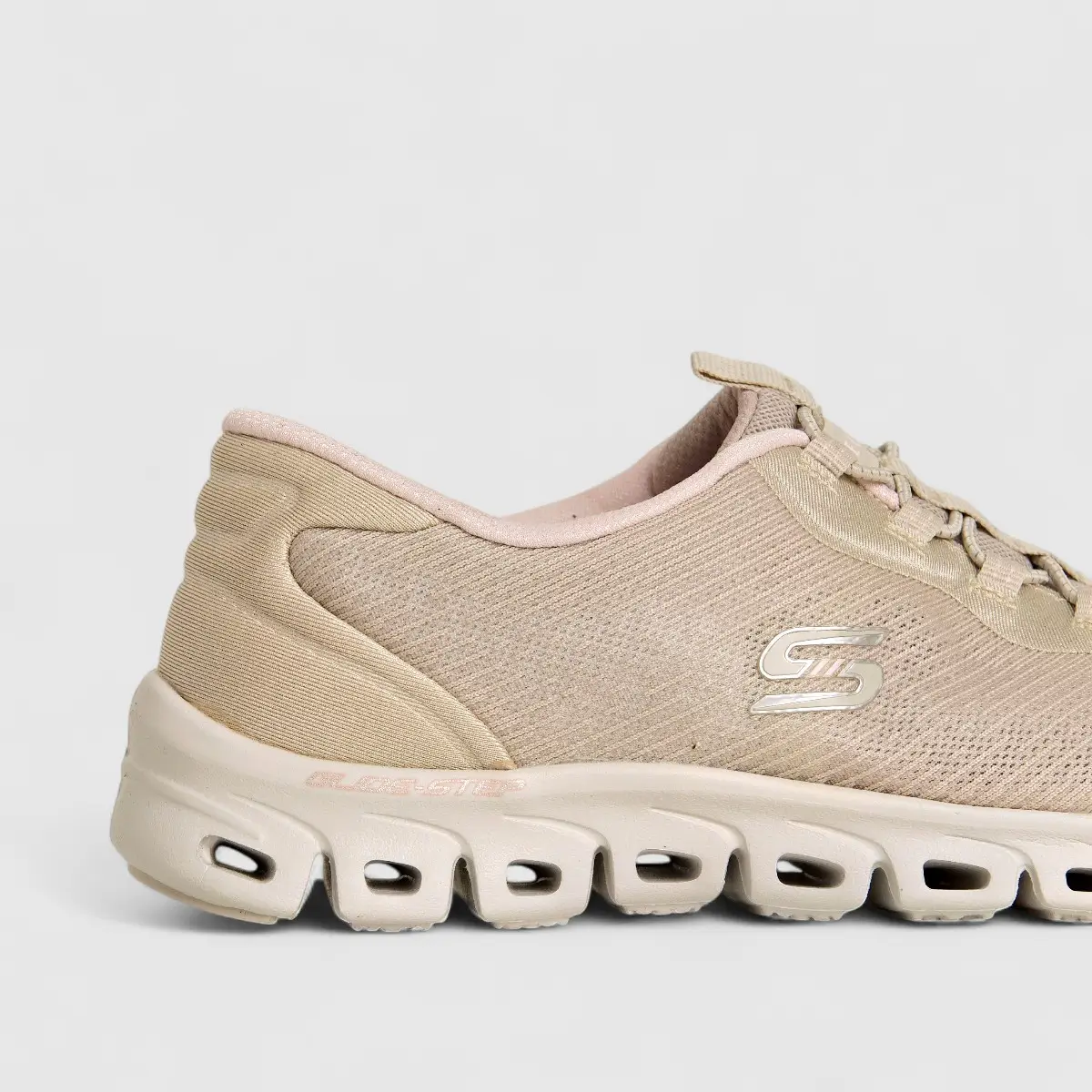 Skechers Ladies Comfort Sneaker Glide Step 104332 Taupe Pink SW85 - Image 5