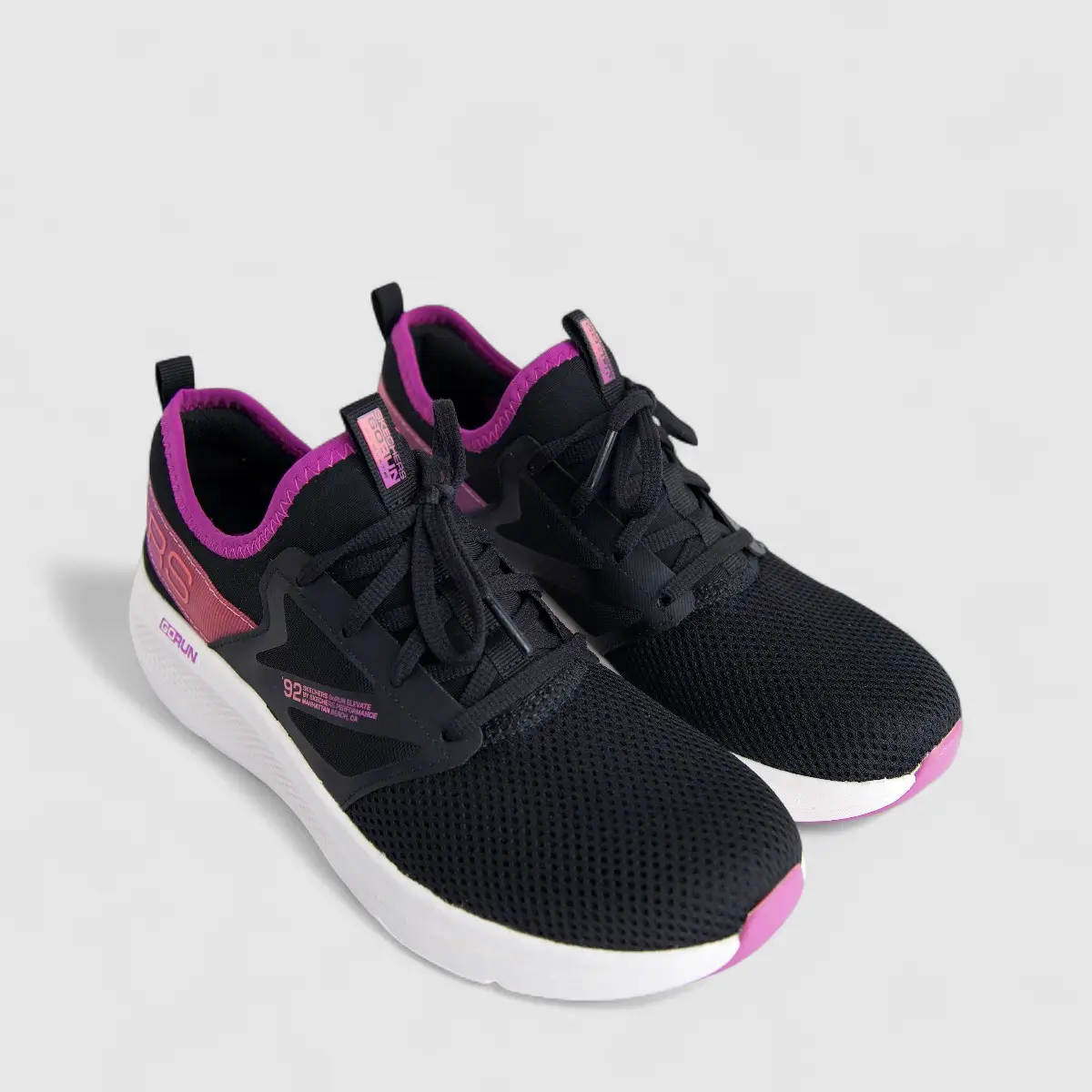 Skechers Ladies Comfort Sneaker Go Run Elevate 128317 Black Purple SW129 - Image 2