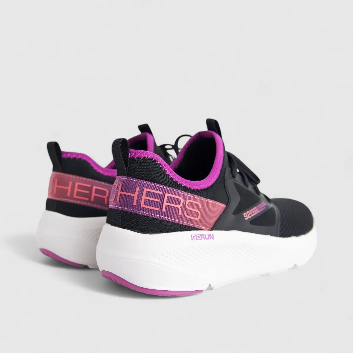 Skechers Ladies Comfort Sneaker Go Run Elevate 128317 Black Purple SW129 - Image 3