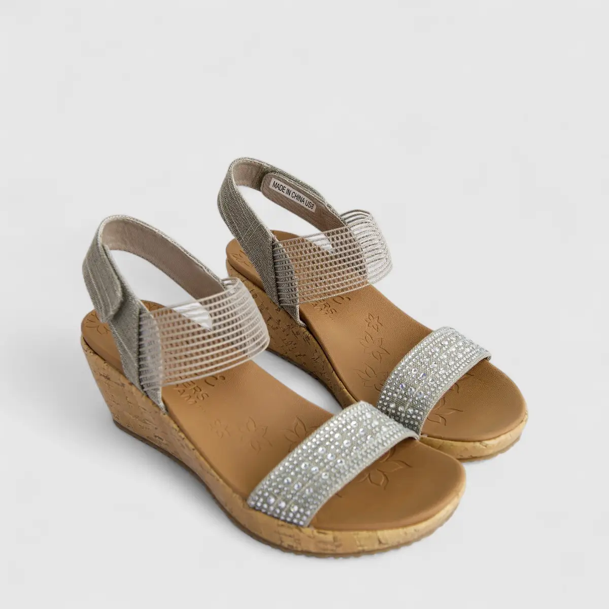 Skechers Ladies Comfort Wedge Sandal Beverlee 119084 Taupe SW106 - Image 2