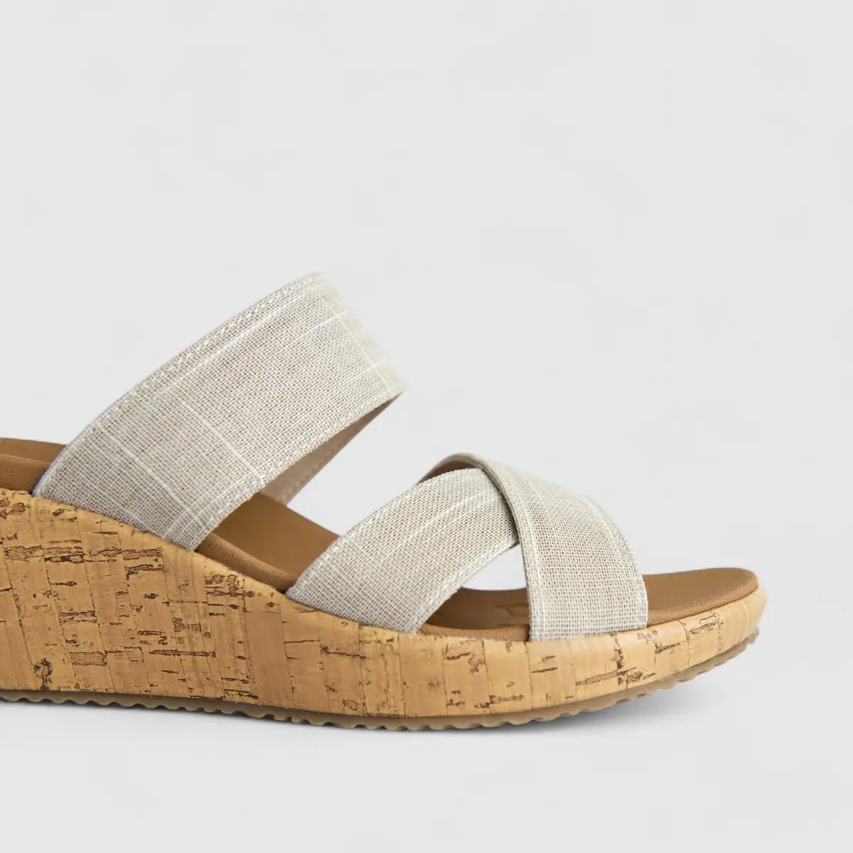 Skechers Ladies Comfort Wedge Slip On Beverlee 119077 Natural  SW124 - Image 4