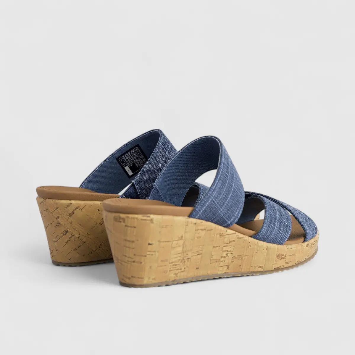 Skechers Ladies Comfort Wedge Slip On Beverlee 119077 Navy SW105 - Image 3