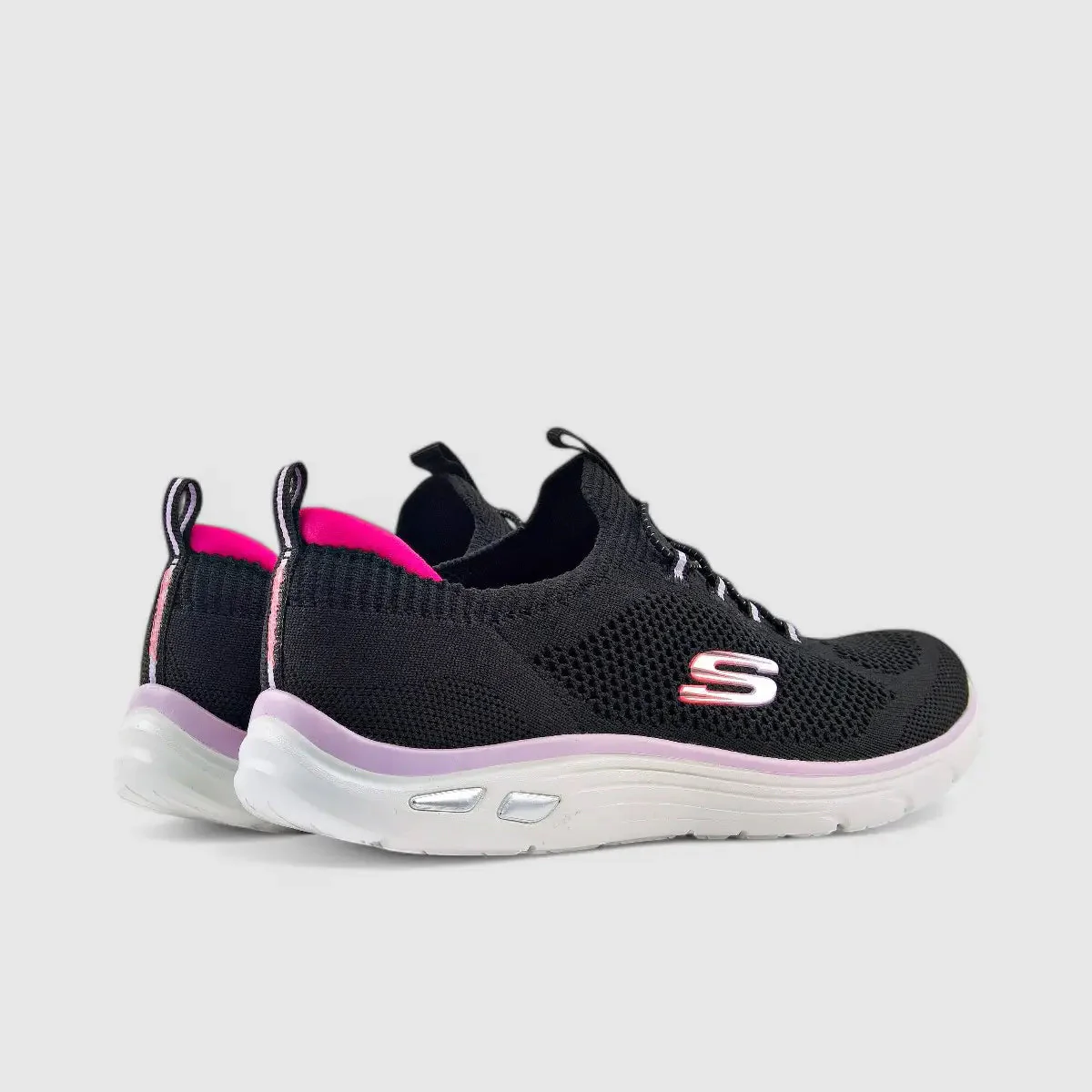 Skechers Ladies Empire D'Lux Black/Pink 149274 - Image 3