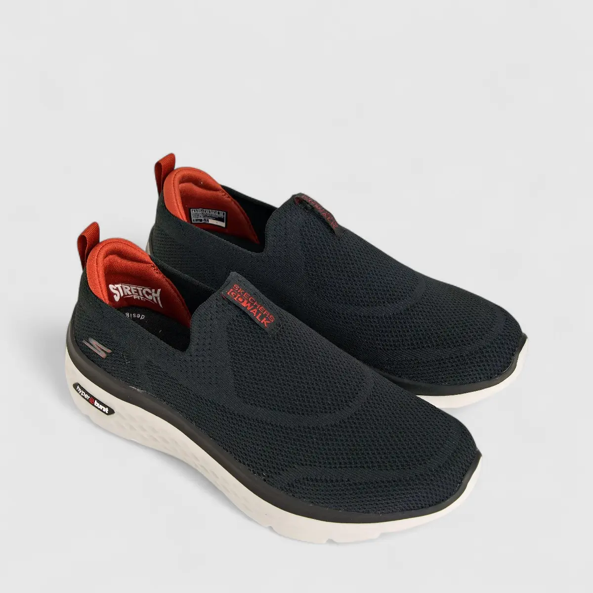 Skechers Men's Comfort Slip On Go Walk Hyper Burst 216189 Black/White/Red SM115 - Image 2