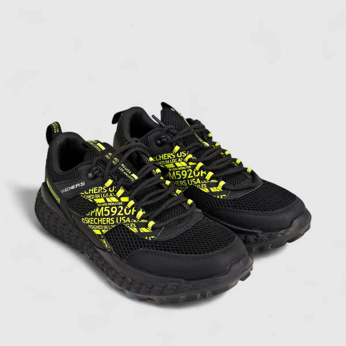 Skechers Men's Comfort Sneaker Monster 232189 Black Lime SM91 - Image 2