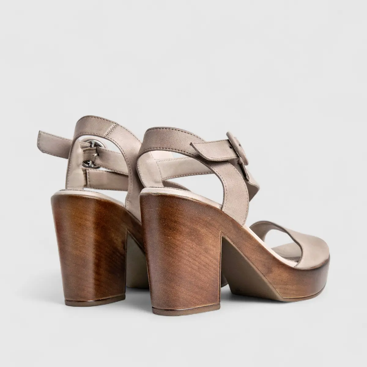 Sofia Mare Ladies Leather Comfort Block Heel Sandal 11818 Beige SF81 - Image 3