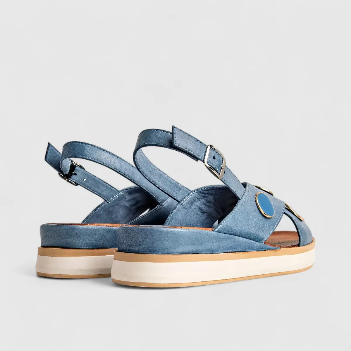 Sofia Mare Ladies Leather Comfort Sandal 11832 Blue SF80 - Image 3