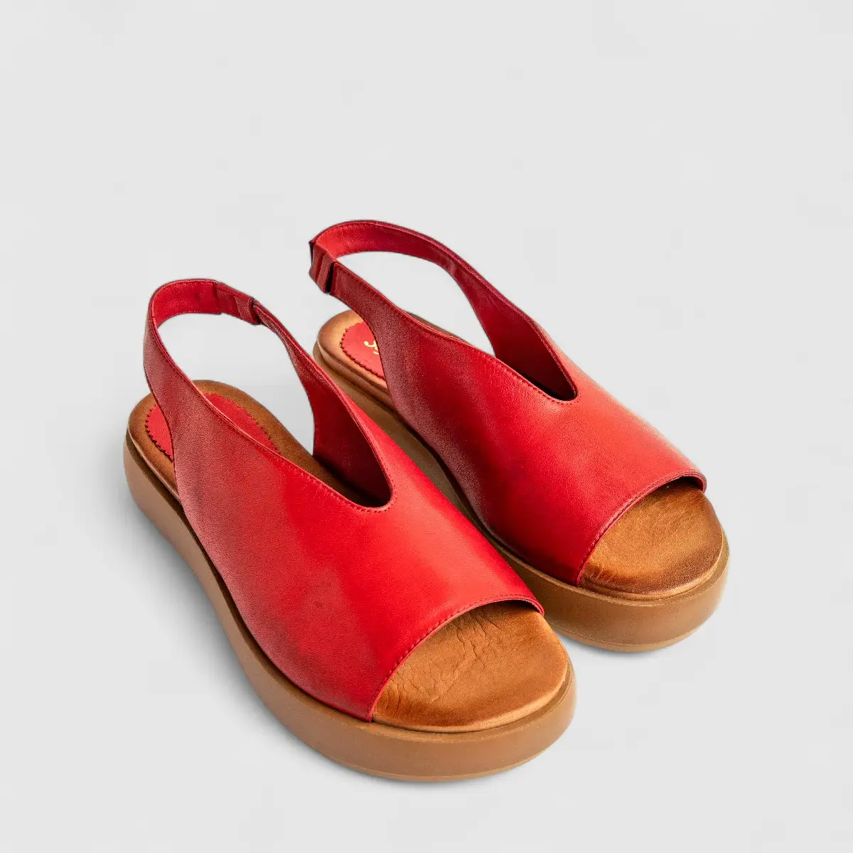 Sofia Mare Ladies Leather Comfort Sandal 11850 Red SF85 - Image 2