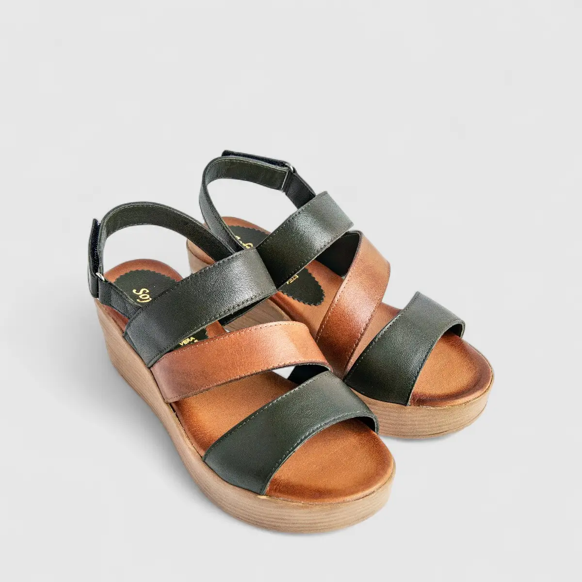 Sofia Mare Ladies Leather Comfort Sandal 11858 Tan Multi SF86 - Image 2