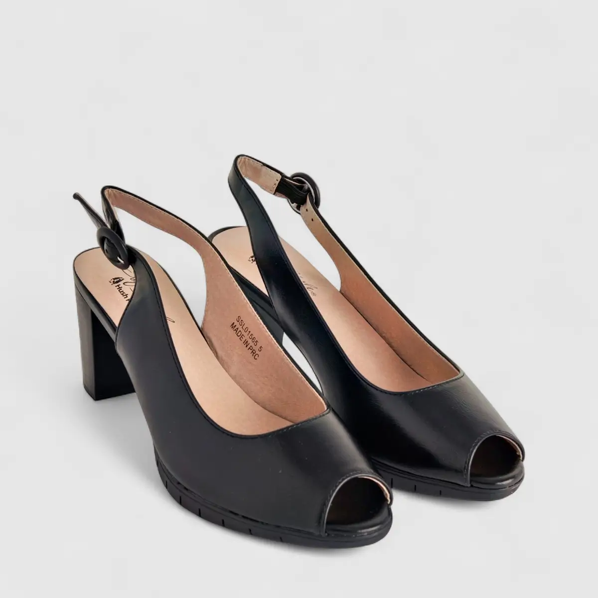 Hush Puppies Soft Style Ladies Block Heel Sandal Sindy SSL01565 Black SS271 - Image 2