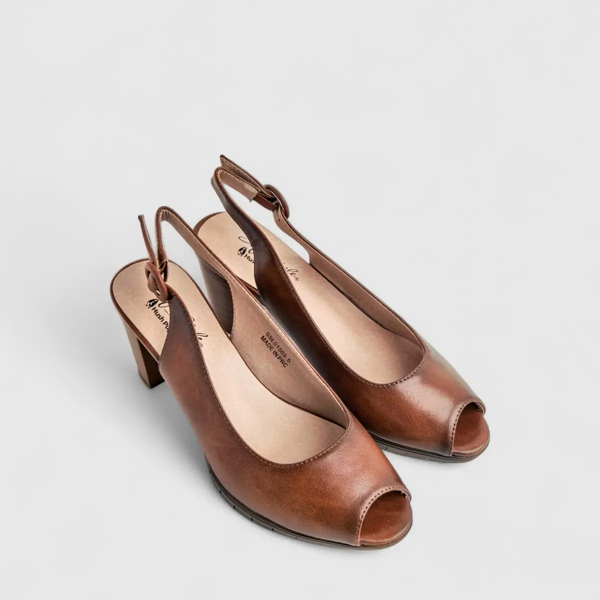 Hush Puppies Soft Style Ladies Block Heel Sandal Sindy SSL01565 Cognac SS272 - Image 2