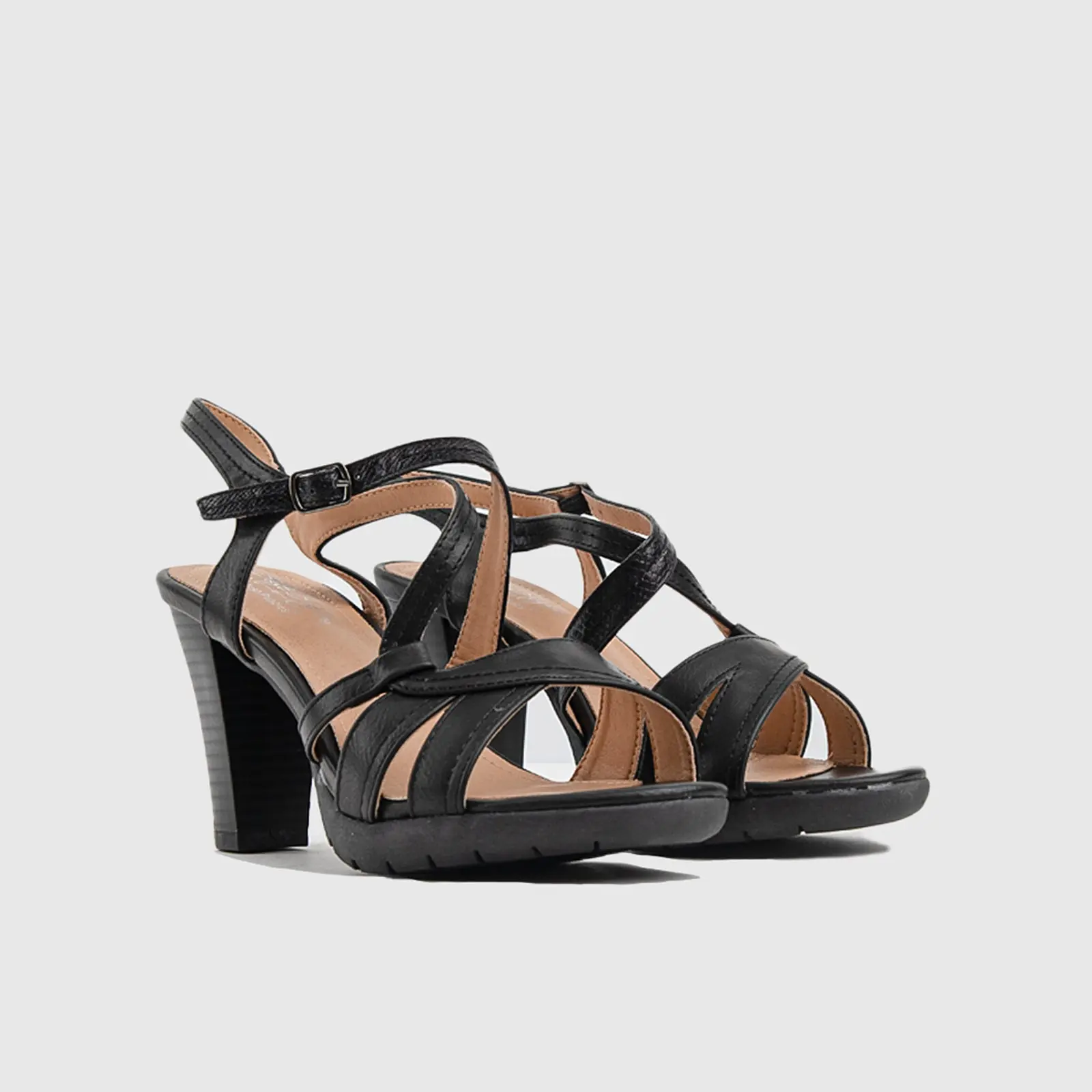 Hush Puppies Soft Style Ladies Comfort Block Heel Sandal Evette SSL01197 Black SS316 - Image 3