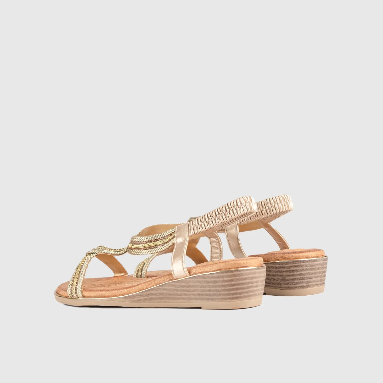 Soft Style Naila Flat Comfort Sandal Gold 01484 - Image 3