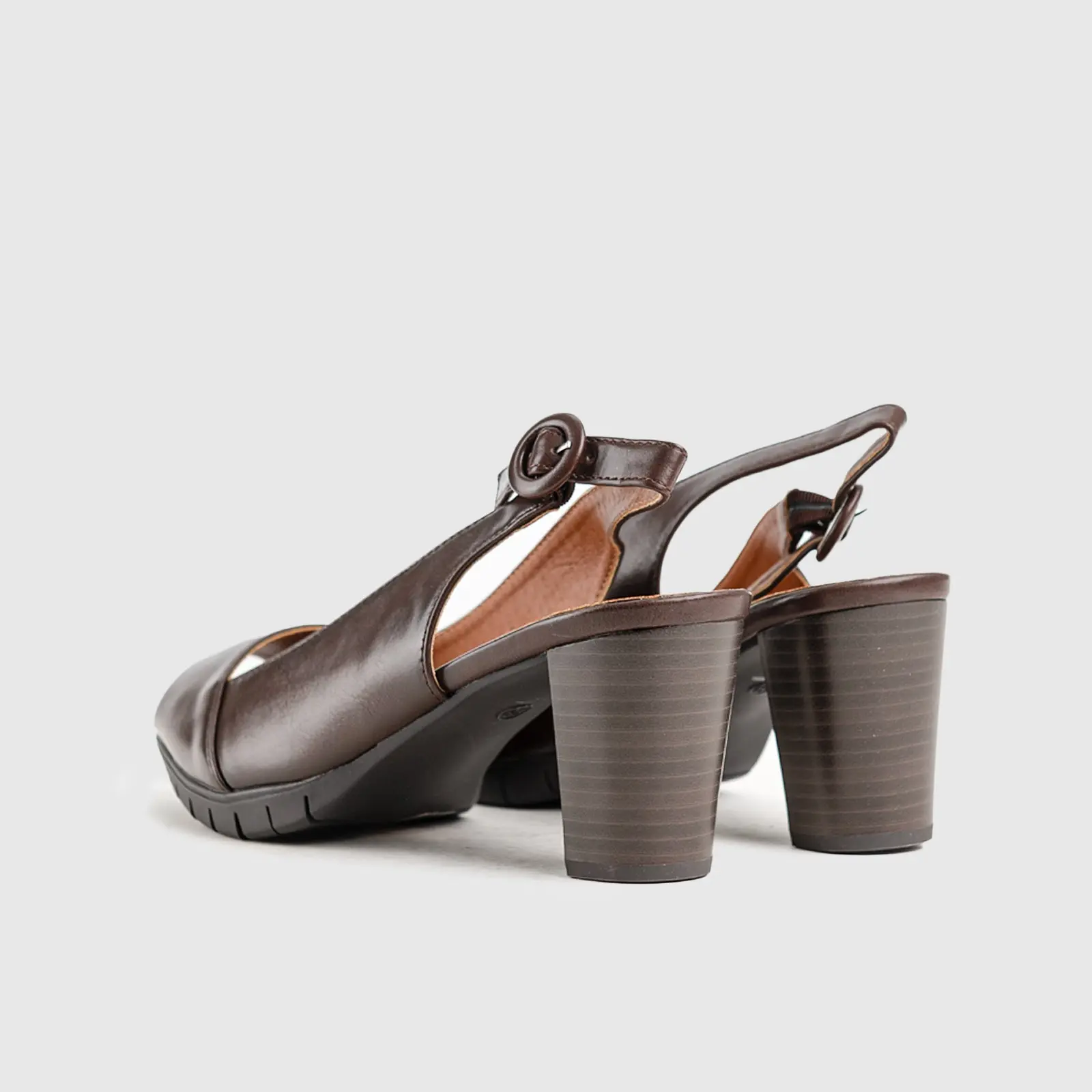 Hush Puppies Soft Style Ladies Block Heel Sandal Sidonia SSL00163 Chocolate SS286 - Image 3