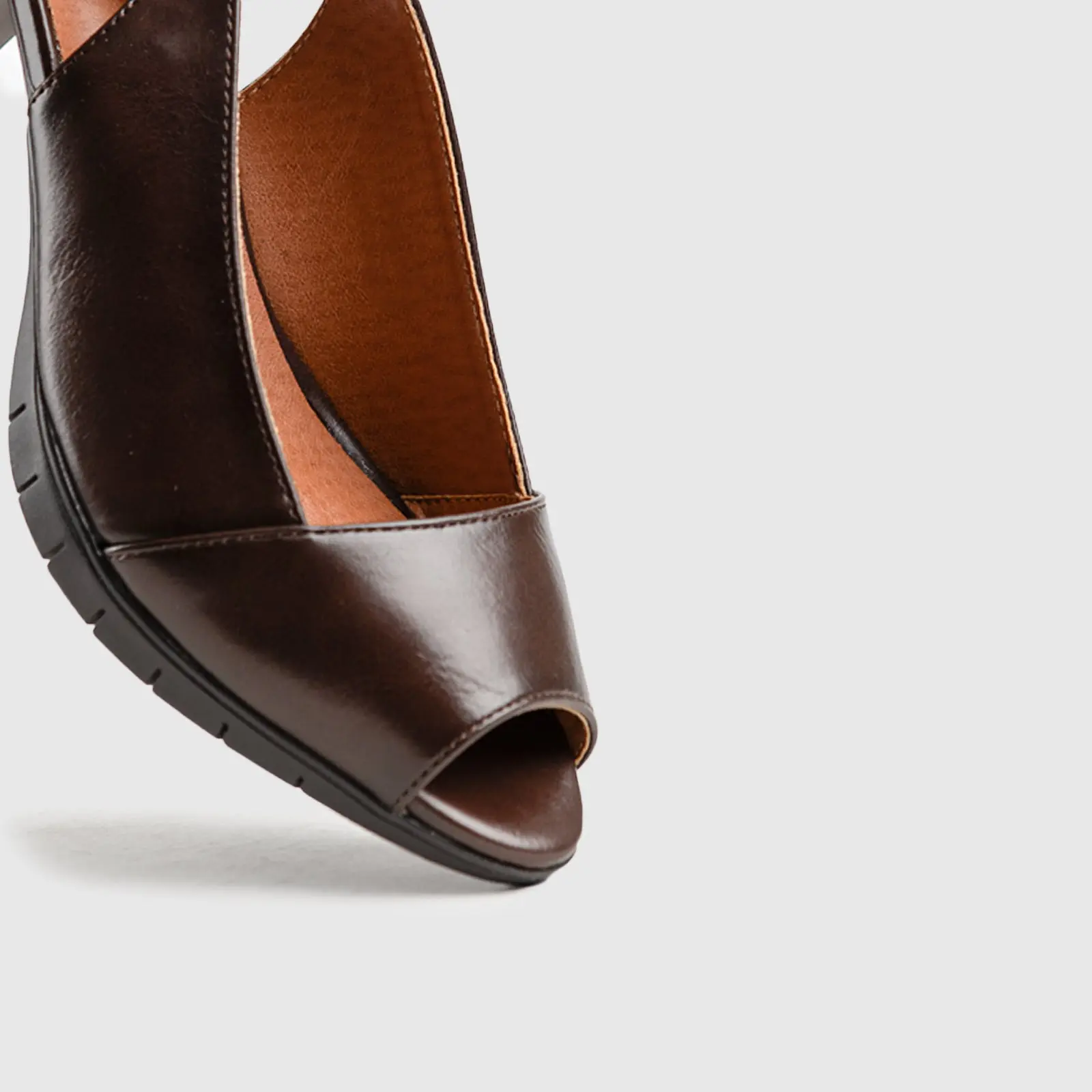 Hush Puppies Soft Style Ladies Block Heel Sandal Sidonia SSL00163 Chocolate SS286 - Image 4