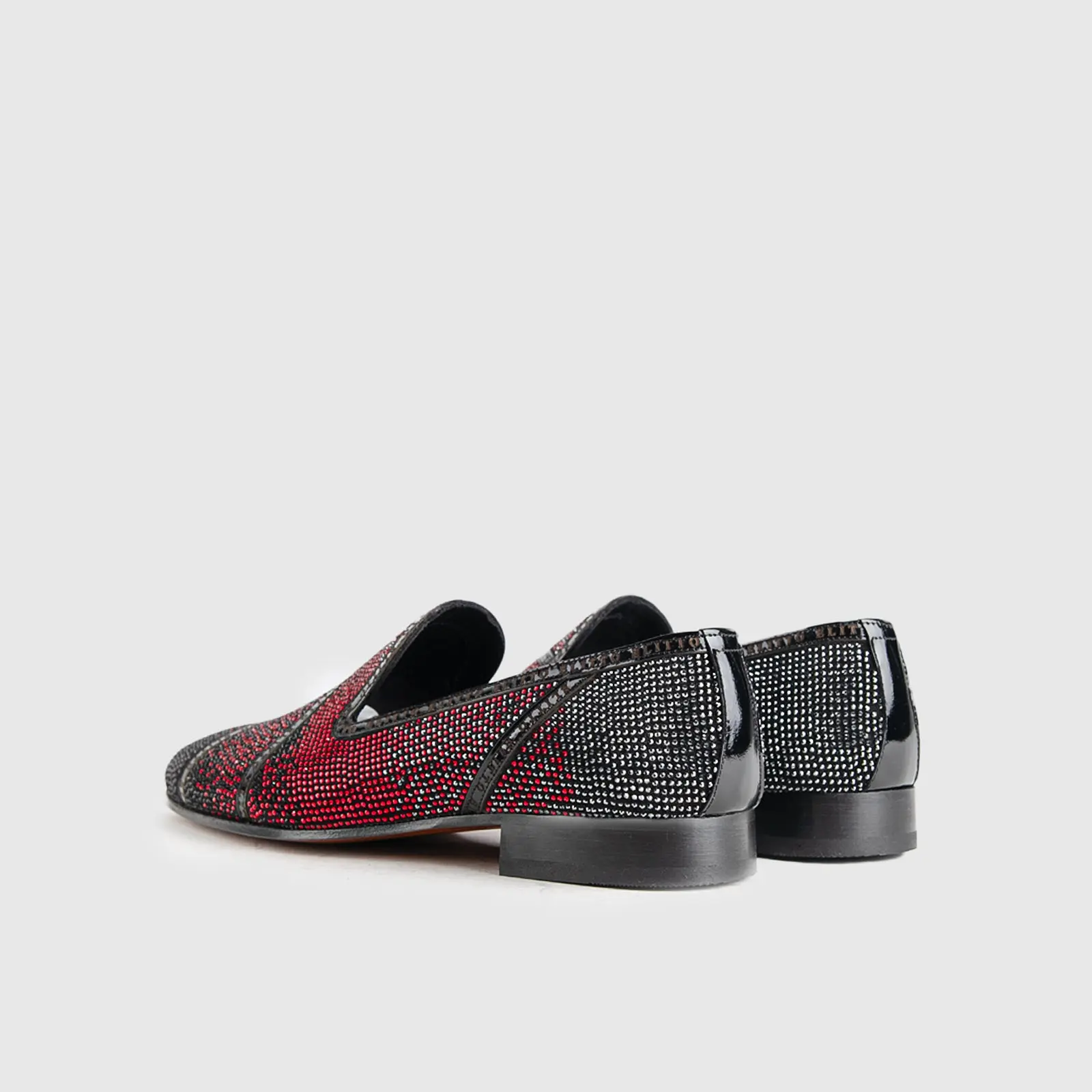 Statement Dress Loafers 3606 Black-Red Stones - Image 4