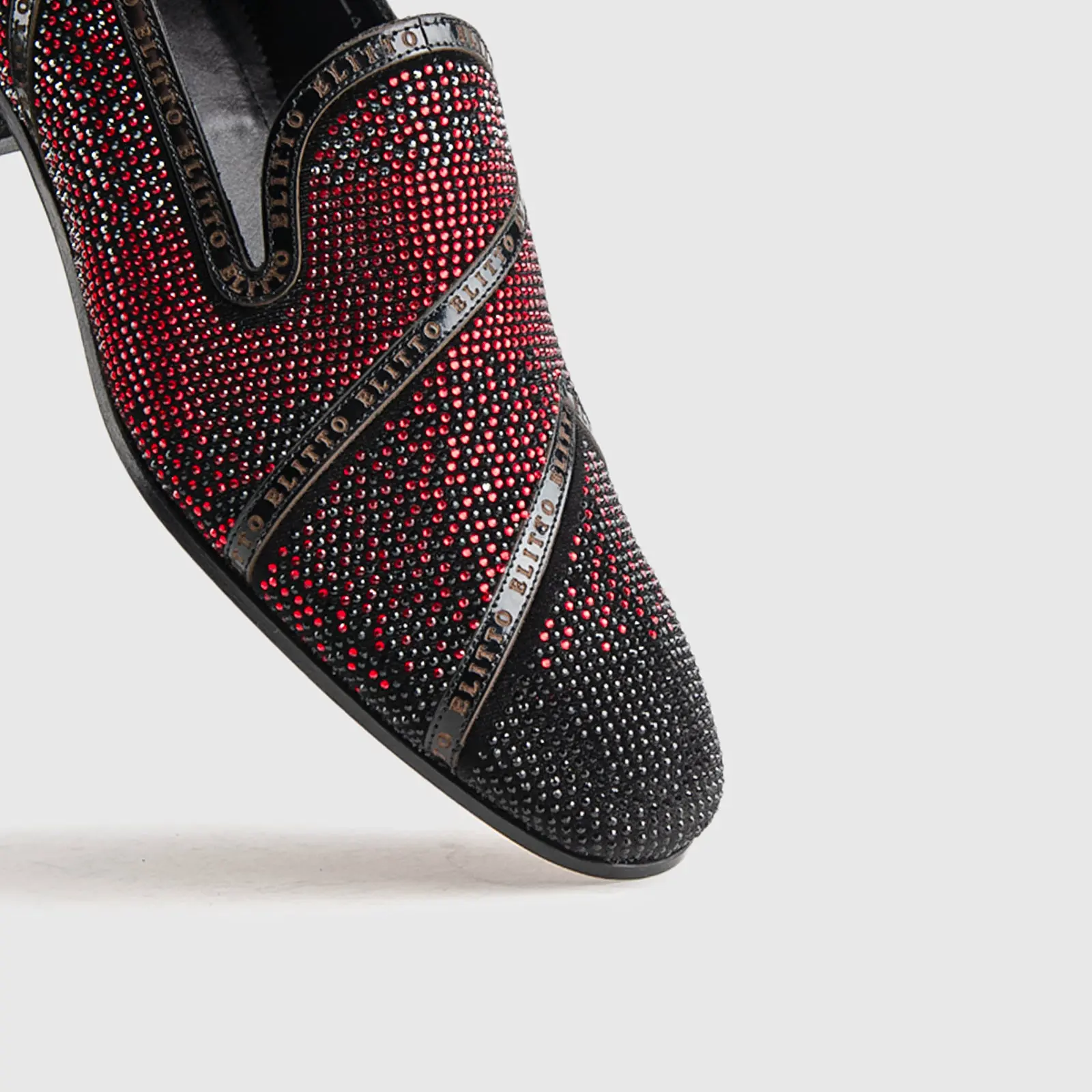 Statement Dress Loafers 3606 Black-Red Stones - Image 5