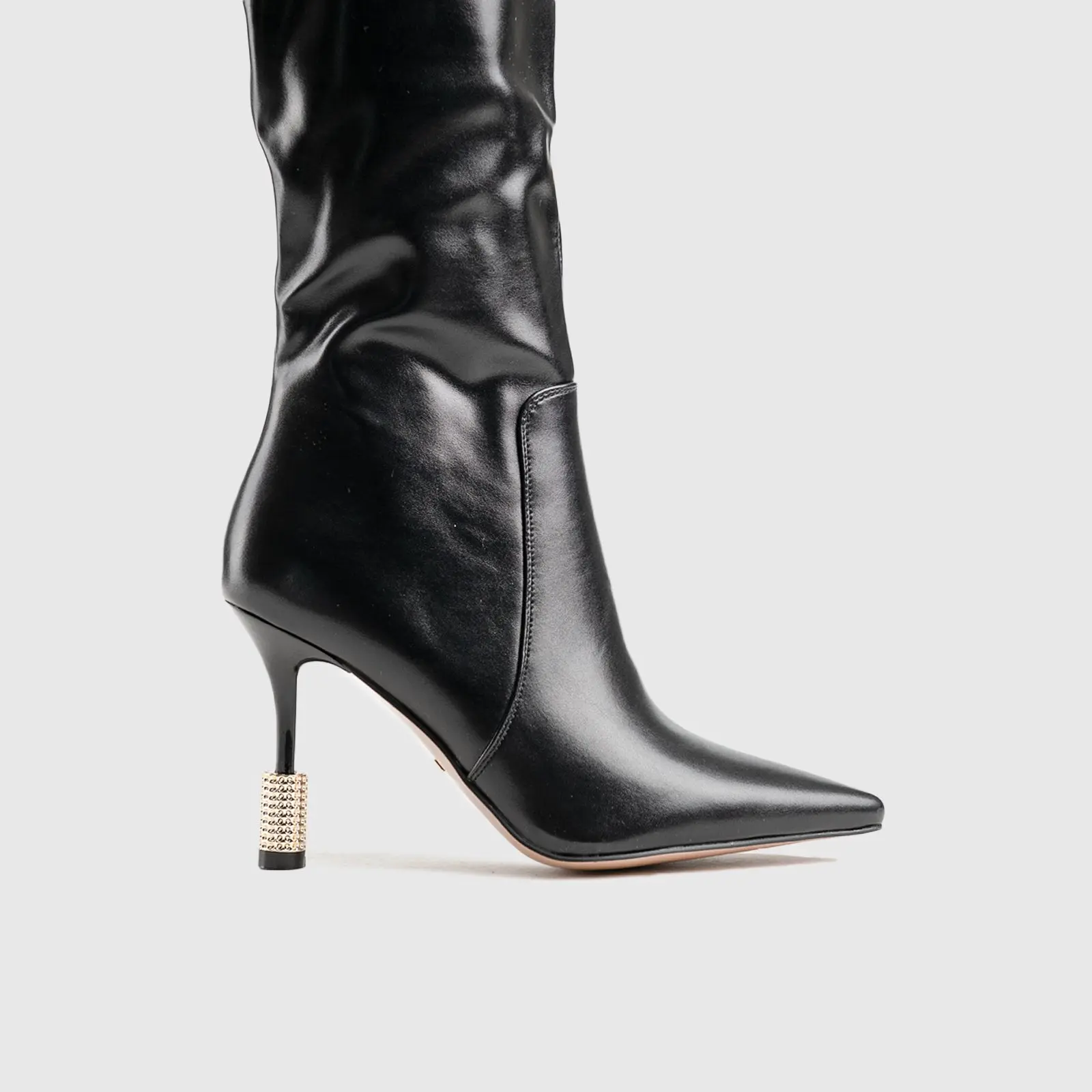 Statement High Heel Long Boot Black Car_037 - Image 4