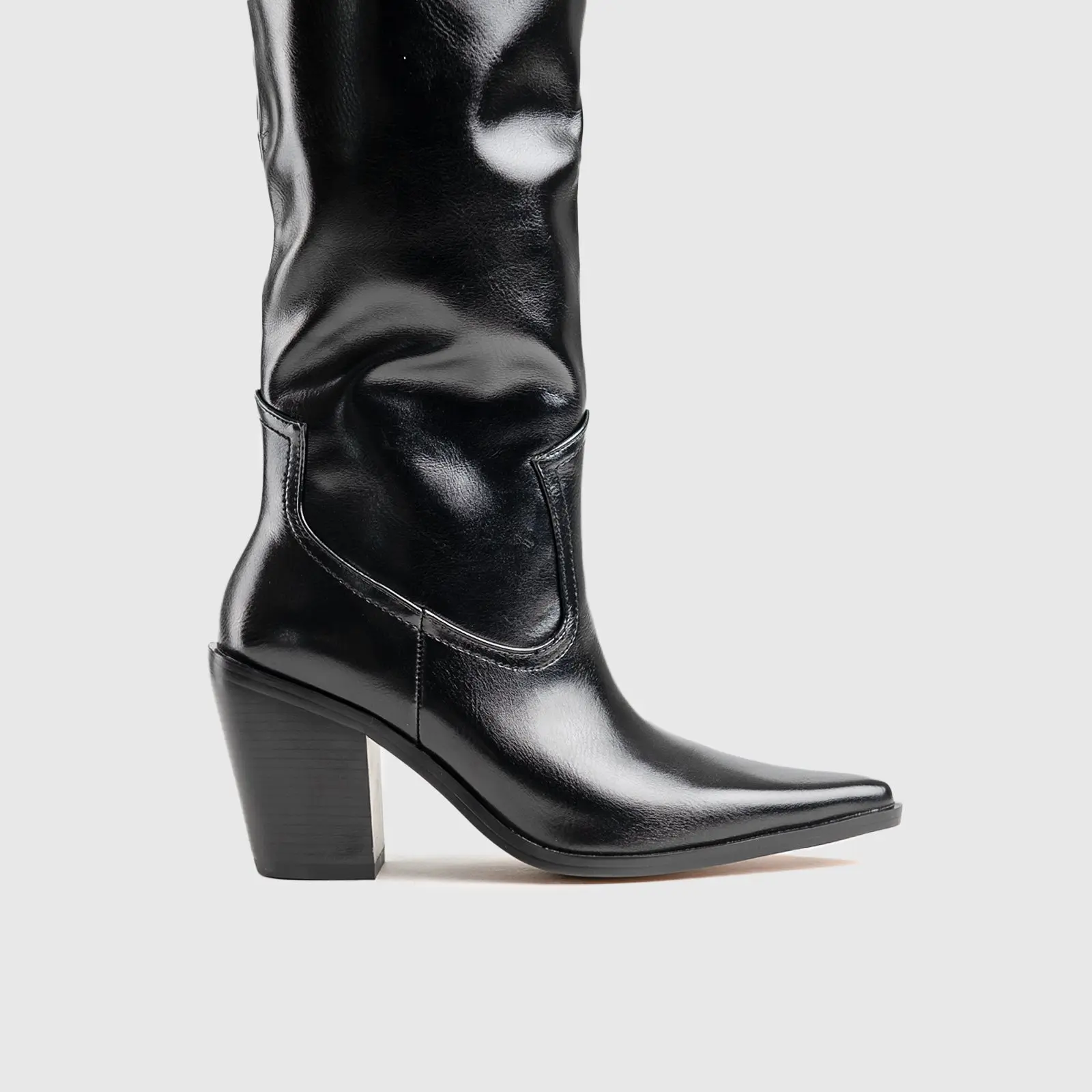 Statement Long Boots Black Car040 - Image 5