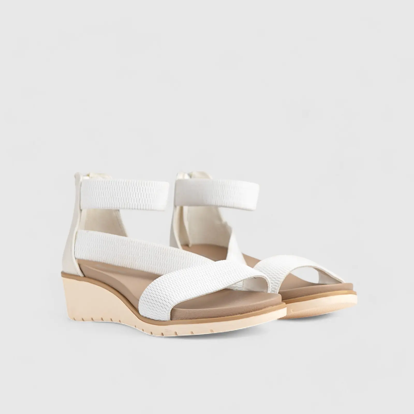 Willows Comfort Wedge Sandal White 01371 - Image 2